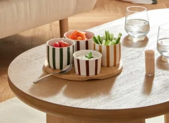 Hapjes|Aperoset Cheri Ø25cm - bamboe & porselein - multicolor