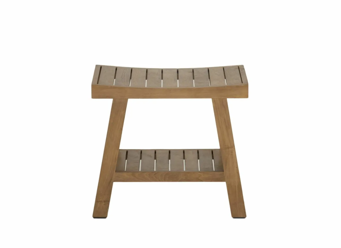 Opbergmeubelen|Badkruk 53x34x47cm - geschuurd teak - naturel