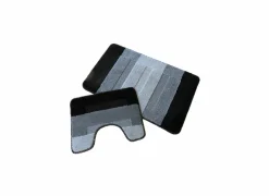 Wc-Matten|Wc-Matten|Badmat & wc-mat Nevada 40x50/50x80cm - polyester - zwart & grijs