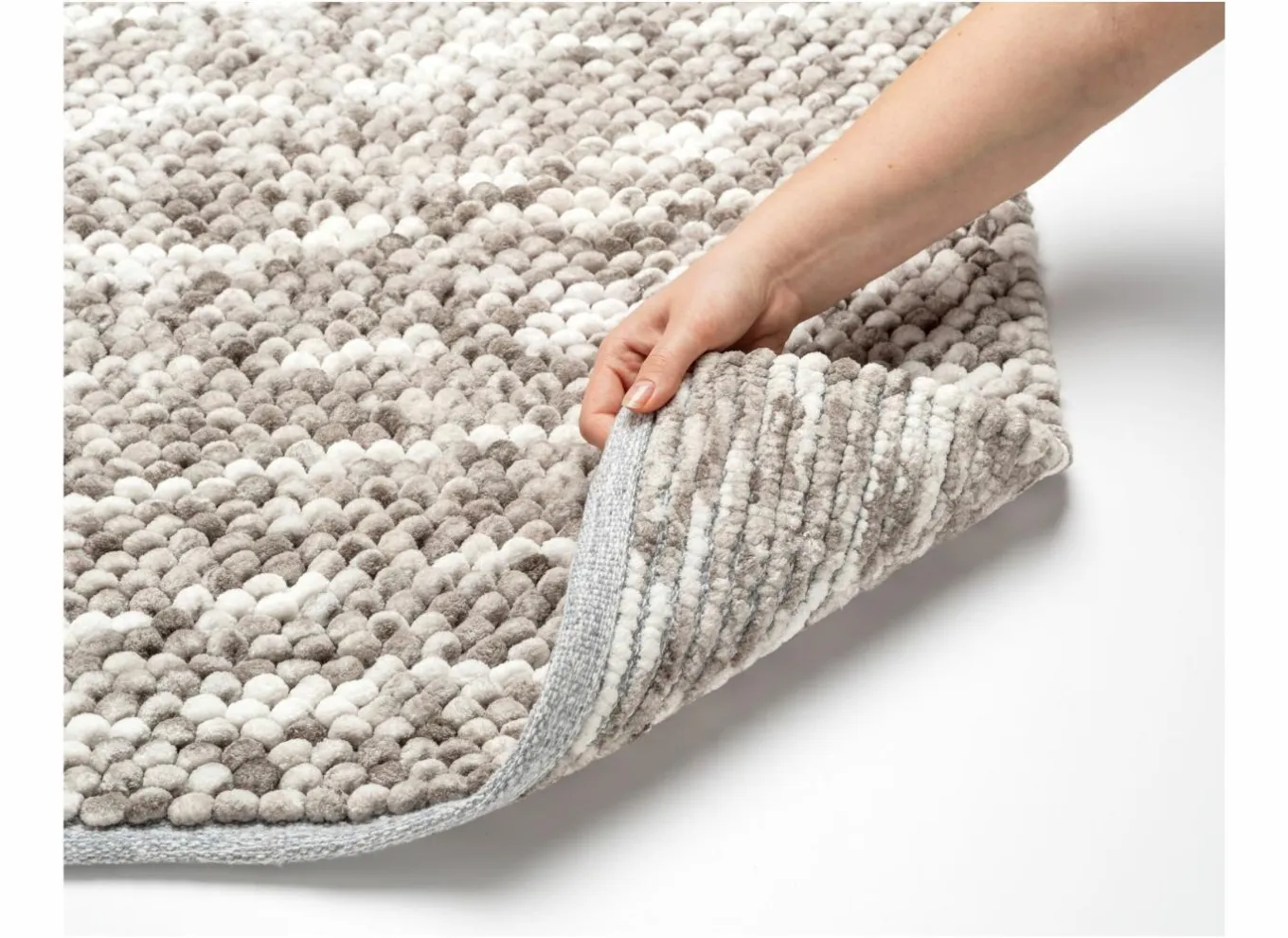 Badmatten|Badmat Urdu 60x90cm - polyester & katoen- taupe