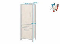 Barkasten|Barkasten|Barkast 69cm - decor - oranje teakhout & matzwart