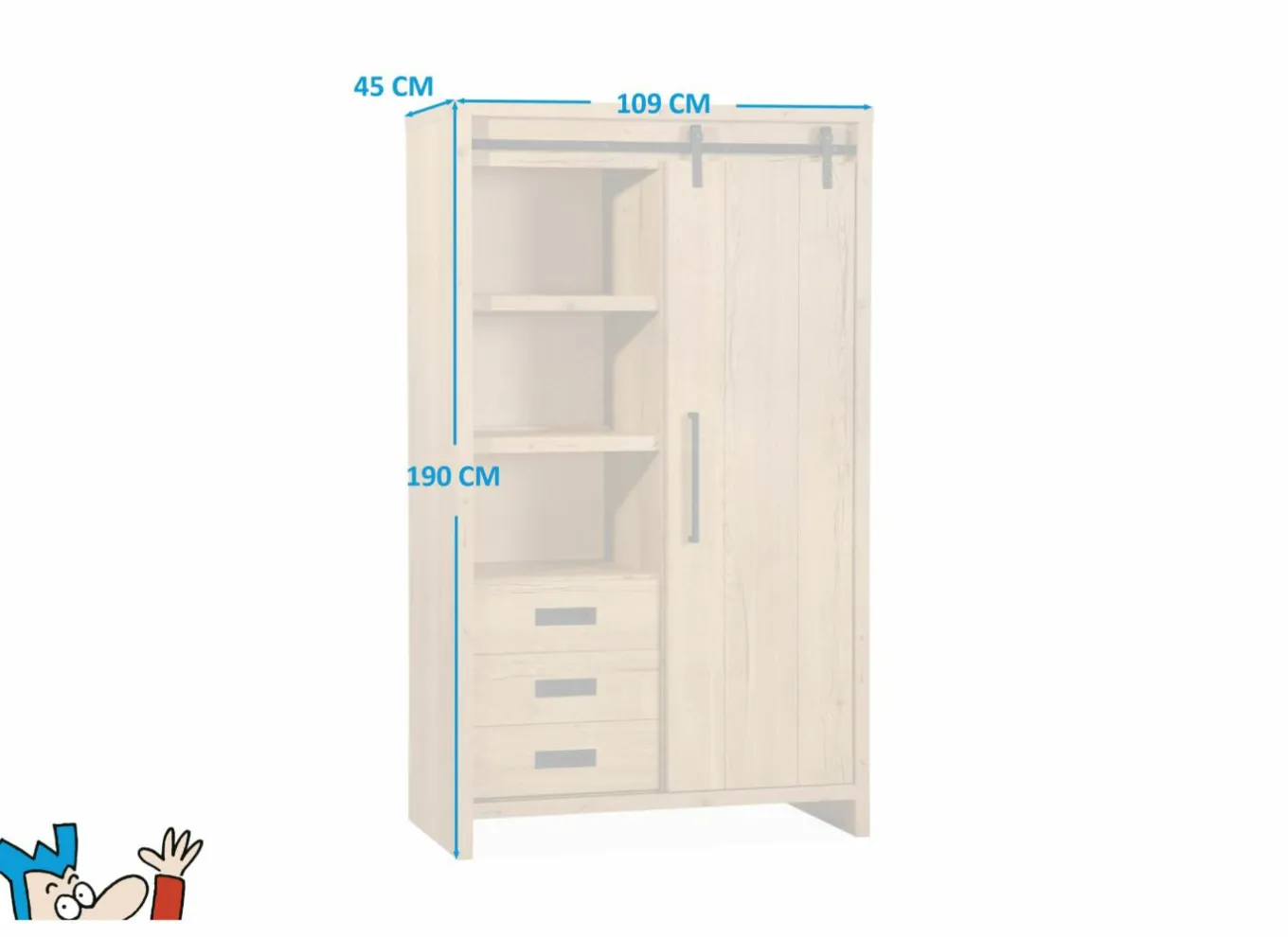 Bijzetkasten|Bijzetkasten|Barkast Cottage 109cm - lamulux - naturel