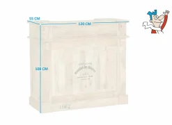 Barkast Djinn 120cm - mango massief - naturel- Barkasten|Barkasten