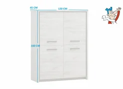 Barkast Elias 120cm  decor - grijze eik- Barkasten|Barkasten