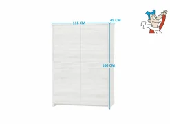 Barkast Enzo 116cm - decor - eik sonomagrijs- Barkasten|Barkasten