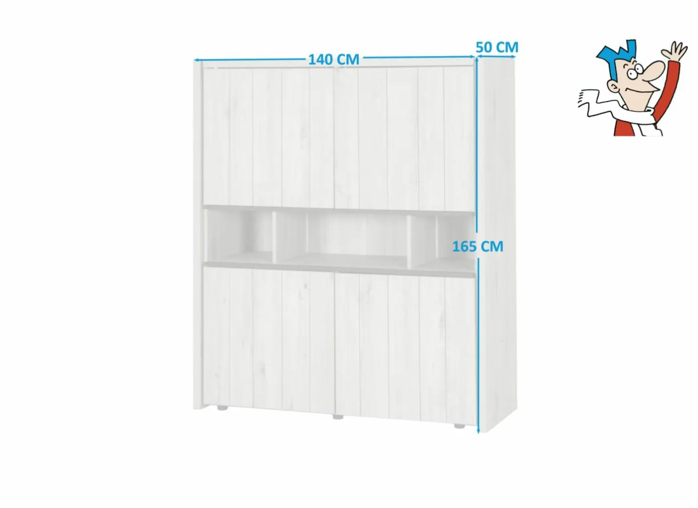 Barkasten|Barkasten|Barkast Lucca 140cm - decor - millenium eik/lichtgrijs