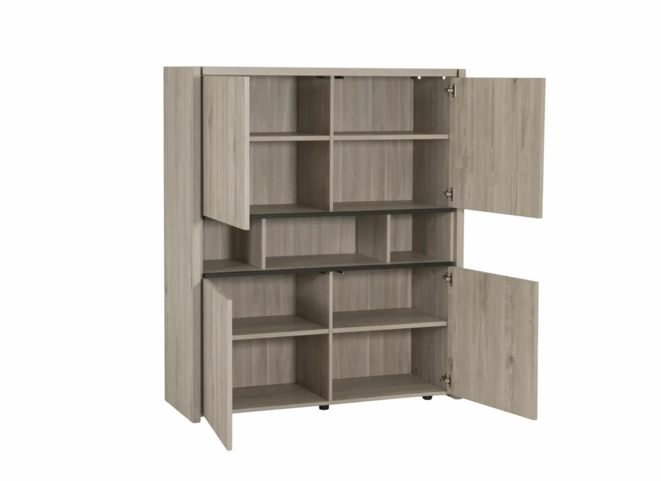 Barkasten|Barkasten|Barkast Lucca 140cm - decor - millenium eik/lichtgrijs