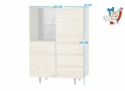 Barkasten|Barkasten|Barkast Palacio 125cm - eik massief & decor - naturel