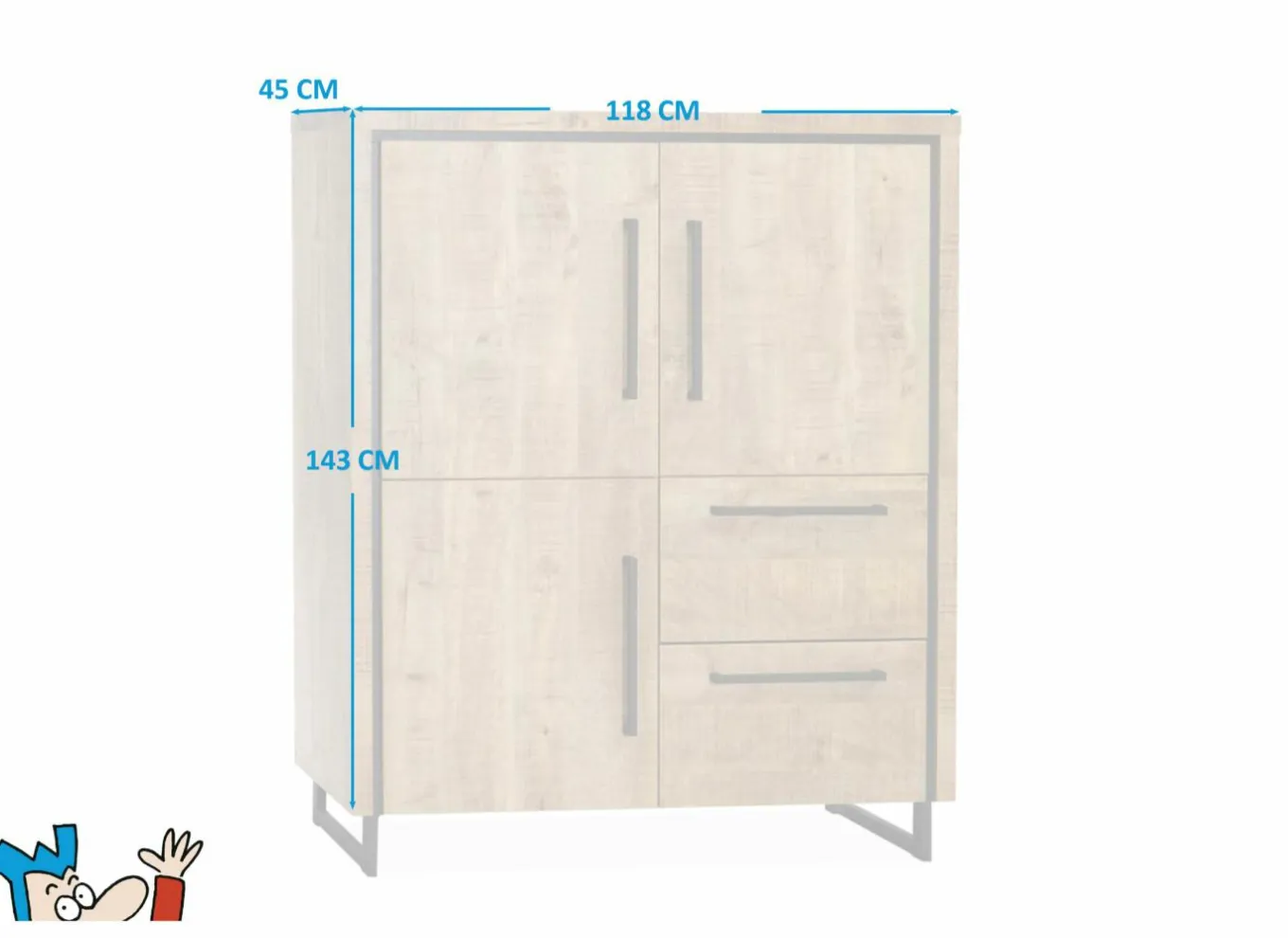 Barkasten|Barkasten|Barkast Rimini 118cm - lamulux - mango