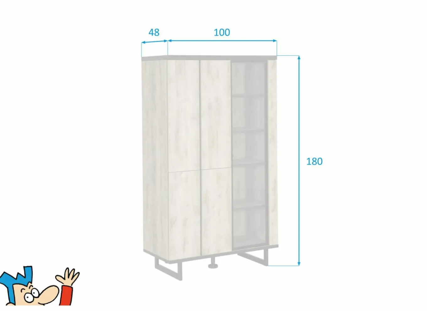 Bijzetkasten|Bijzetkasten|Barkast Samson 100cm - melamine - orca