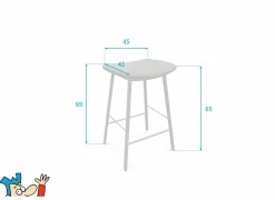 Barkruk Ami ZH65cm - lederlook - sotega antraciet- Barkrukken|Barstoelen