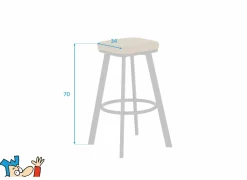 Barkruk Anthony ZH70cm - lederlook - cognac- Barkrukken|Barstoelen