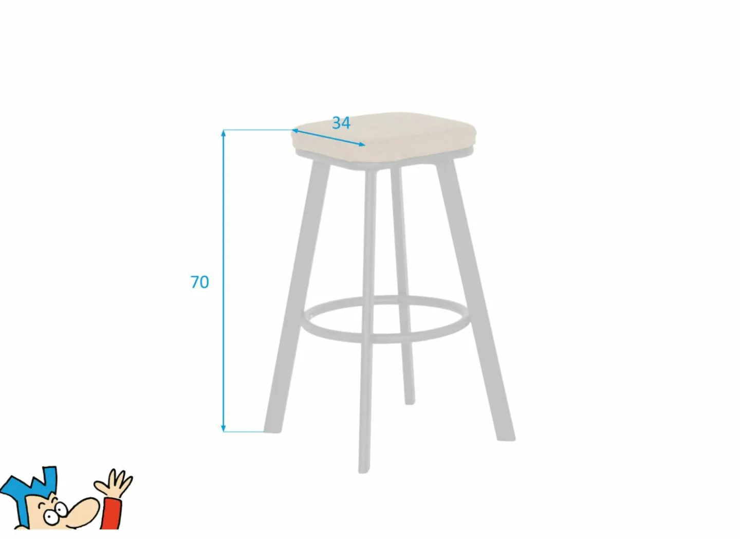 Barkruk Anthony ZH70cm - lederlook - cognac- Barkrukken|Barstoelen