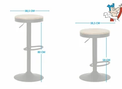 Barkruk Karma ZH59-80cm - hout - bruin/zwart- Barkrukken|Barstoelen