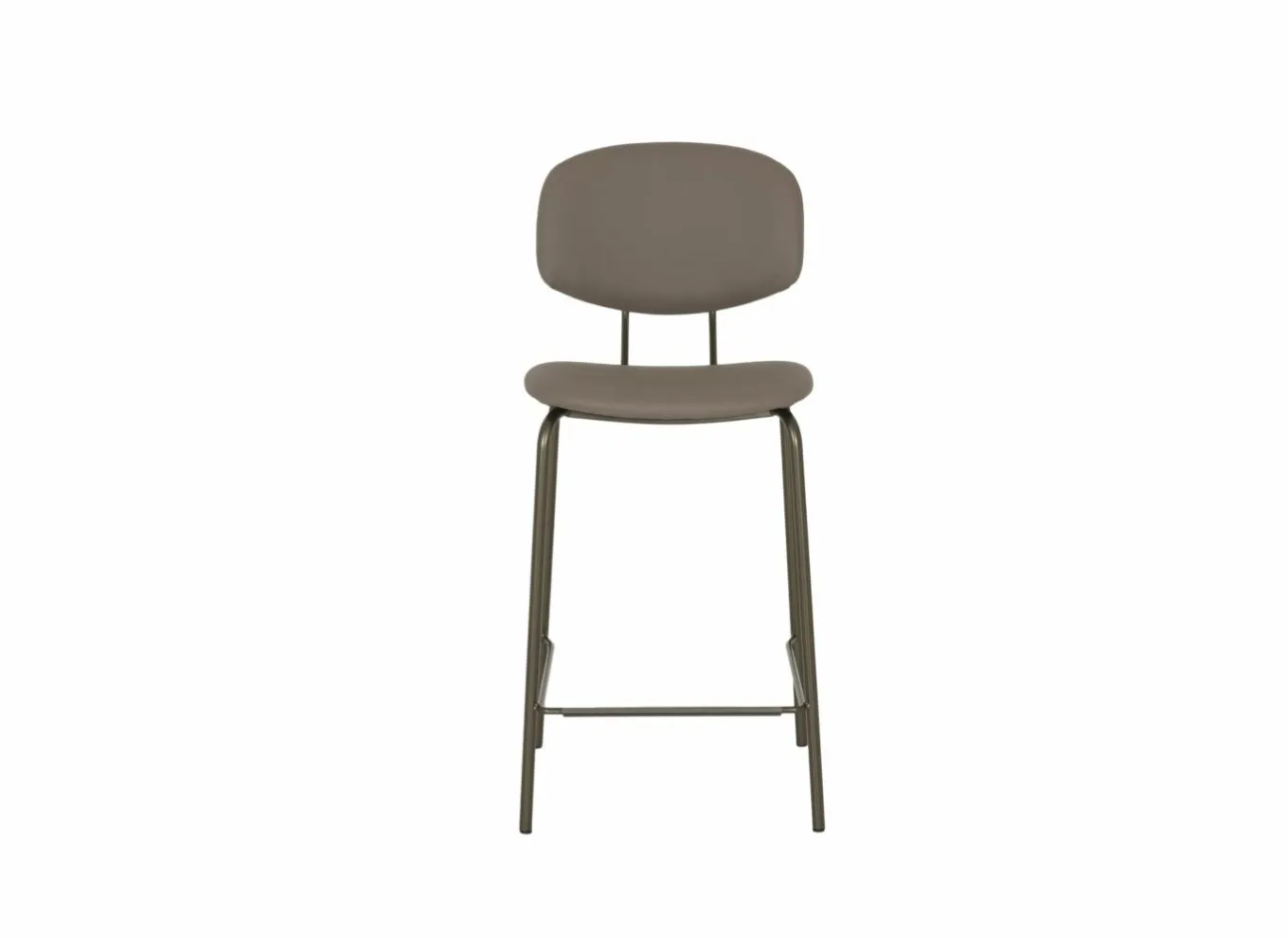 Barstoelen|Barstoel Bistro ZH65cm - lederlook - donkerbrons/fango