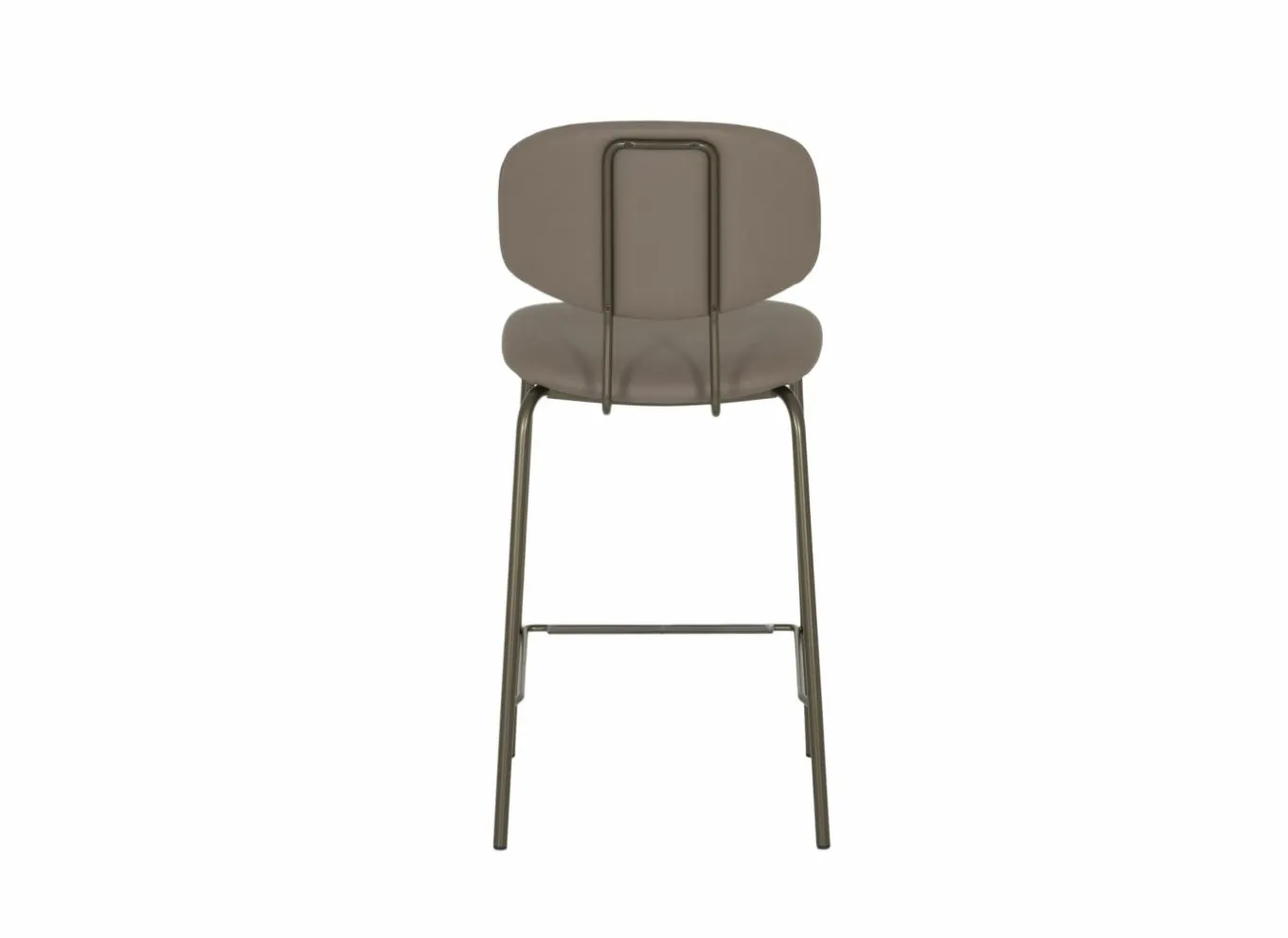 Barstoelen|Barstoel Bistro ZH65cm - lederlook - donkerbrons/fango