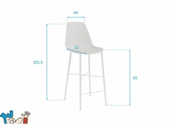Perfecta Barstoel Cloe ZH65cm - kunststof - extra wit mat- Barkrukken|Barstoelen