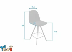 Perfecta Barkrukken|Barstoelen|Barstoel Girona ZH65,5cm - kunststof - zwart