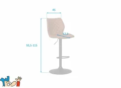 Barstoelen|Barstoel Octavio lederlook - cognac