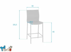 Perfecta Barkrukken|Barstoelen|Barstoel Sierra ZH65cm - kunststof - antraciet