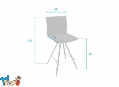 Perfecta Barstoel Silva ZH66cm - kunststof - zwart- Barkrukken|Barstoelen