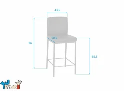 Perfecta Barstoel Villa ZH65,5cm - lederlook - antraciet- Barkrukken|Barstoelen
