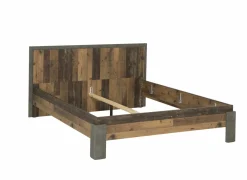 Bed Attaylar 180x200cm  - decor - oldwood vintage & donkergrijs- Tweepersoonsbedden