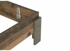 Bed Attaylar 180x200cm  - decor - oldwood vintage & donkergrijs- Tweepersoonsbedden