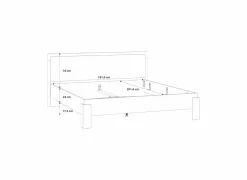 Bed Attaylar 180x200cm  - decor - oldwood vintage & donkergrijs- Tweepersoonsbedden