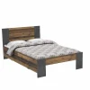Tweepersoonsbedden|Bed Clif 140x200cm - decor - old wood & beton