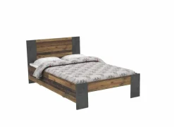 Tweepersoonsbedden|Bed Clif 140x200cm - decor - old wood & beton