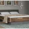 Bed Clif 160x200cm - decor - old wood & beton- Tweepersoonsbedden