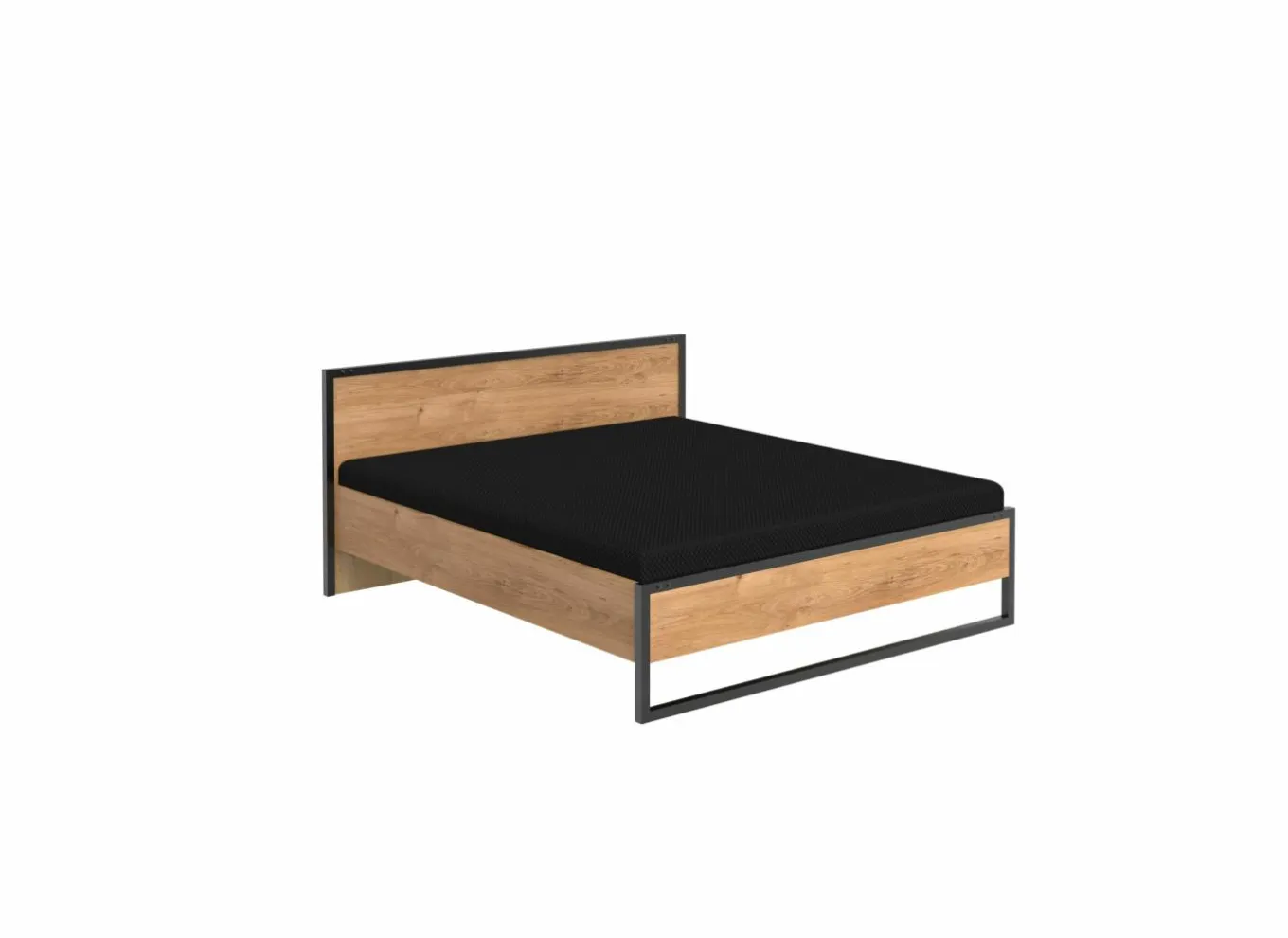 Tweepersoonsbedden|Bed Detroit 160x200cm - decor - planke & raw steel