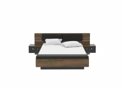 Tweepersoonsbedden|Bed Dolce 160x200cm - decor - mud oak & black oak