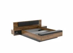 Tweepersoonsbedden|Bed Dolce 160x200cm - decor - mud oak & black oak