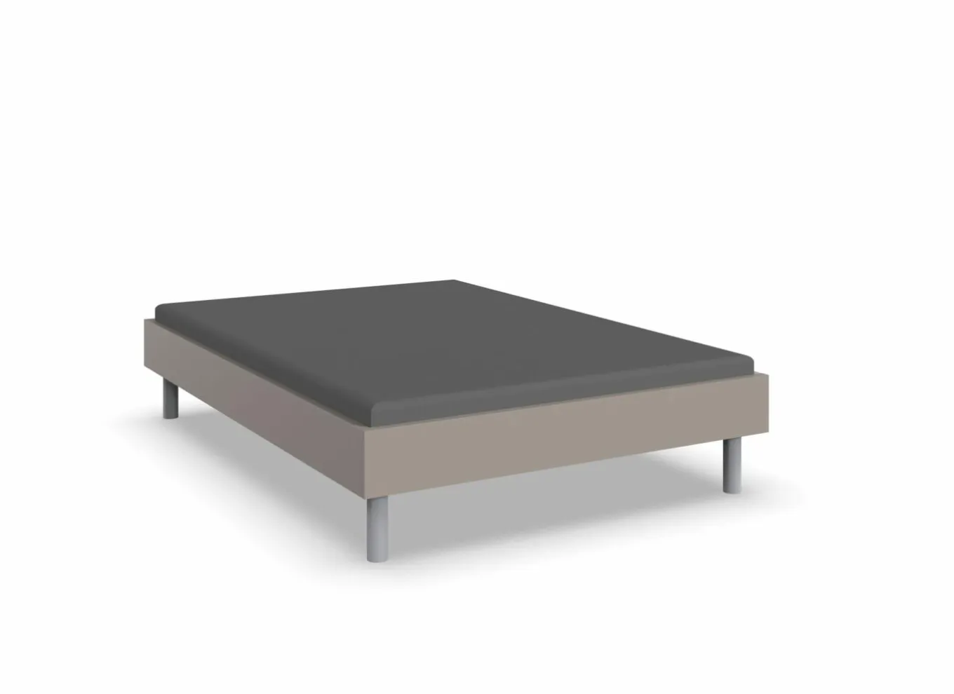 Tweepersoonsbedden|Bed Easy 140x200cm - decor - sahara grijs