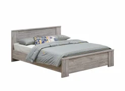 Bed Elias 140x200cm - decor - grijze eik- Tweepersoonsbedden