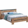 Bed Elsa 140x200cm - decor - industrial oak & black- Tweepersoonsbedden