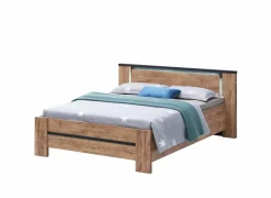 Bed Elsa 140x200cm - decor - industrial oak & black- Tweepersoonsbedden