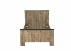 Eenpersoonsbedden|Eenpersoonsbedden|Bed Esra 90x200cm - decor - industrial oak & black concrete