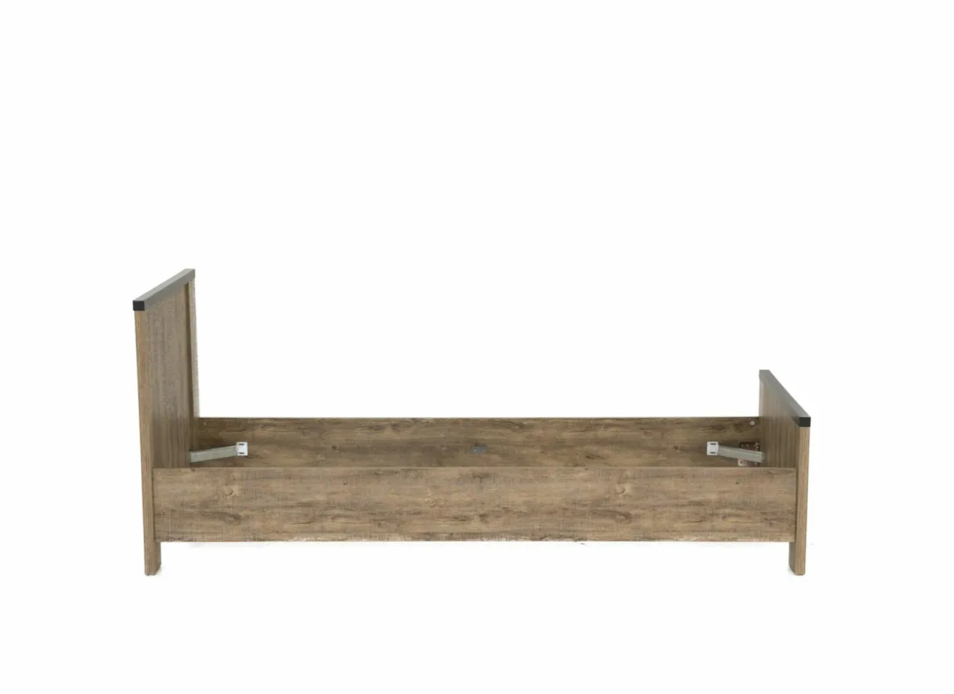 Eenpersoonsbedden|Eenpersoonsbedden|Bed Esra 90x200cm - decor - industrial oak & black concrete