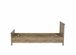 Eenpersoonsbedden|Eenpersoonsbedden|Bed Esra 90x200cm - decor - industrial oak & black concrete