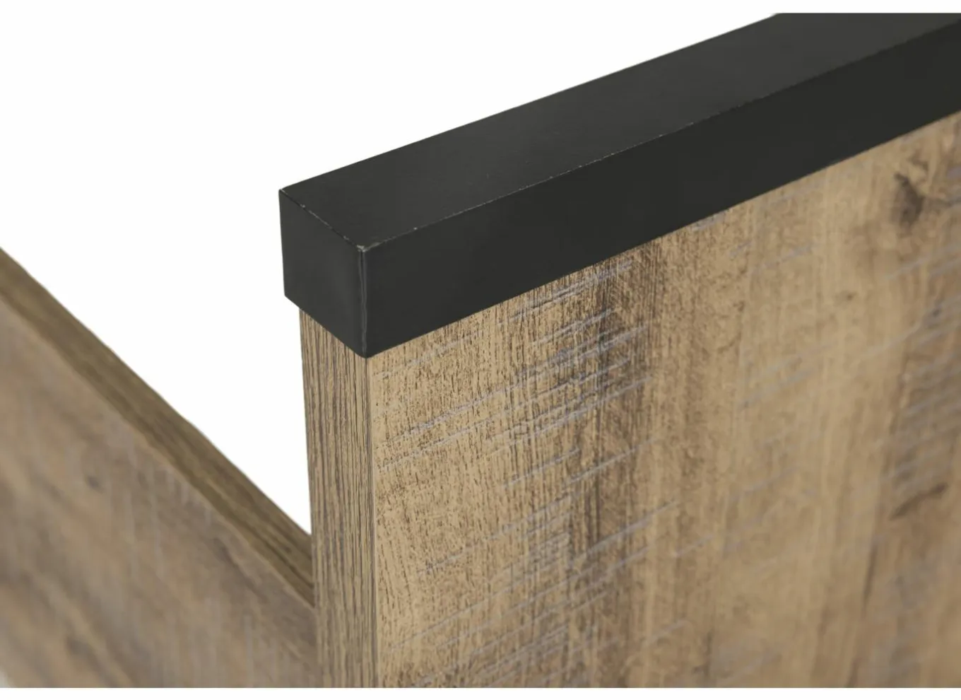 Eenpersoonsbedden|Eenpersoonsbedden|Bed Esra 90x200cm - decor - industrial oak & black concrete