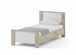Eenpersoonsbedden|Eenpersoonsbedden|Bed Evora 90x200cm - decor - ivory oak & wit