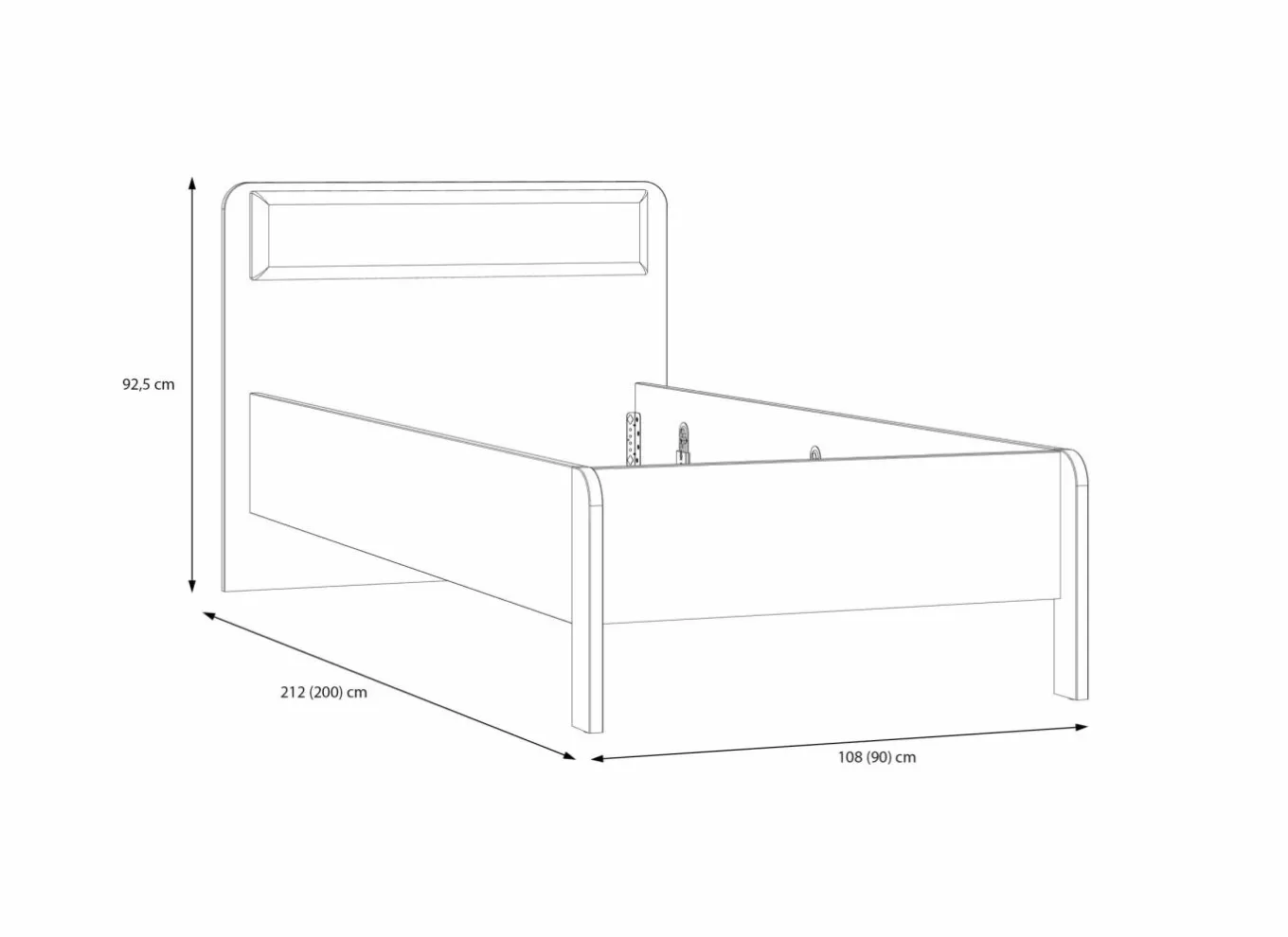 Eenpersoonsbedden|Eenpersoonsbedden|Bed Hoa 90x200cm - decor - mauvella eik & groen