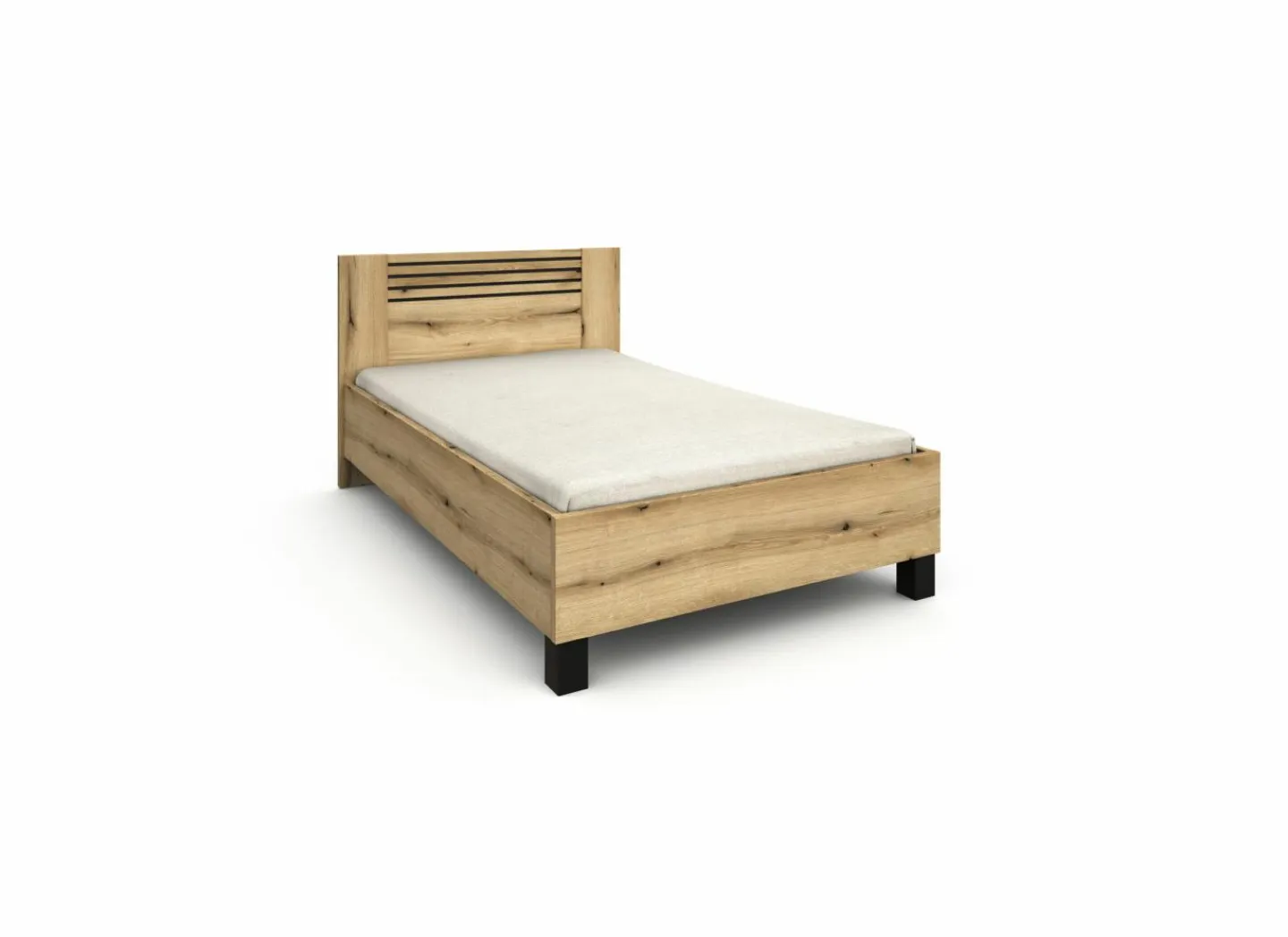 Bed Kato 120x200cm - melamine - etna eik- Eenpersoonsbedden|Eenpersoonsbedden