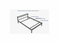 Perfecta Tweepersoonsbedden|Bed King 180x200cm - metaal - mat antraciet