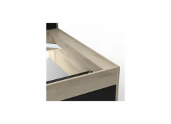 Bed Life 90x190/200cm - decor - kronberg eik & zwart met opbergruimte- Eenpersoonsbedden|Eenpersoonsbedden