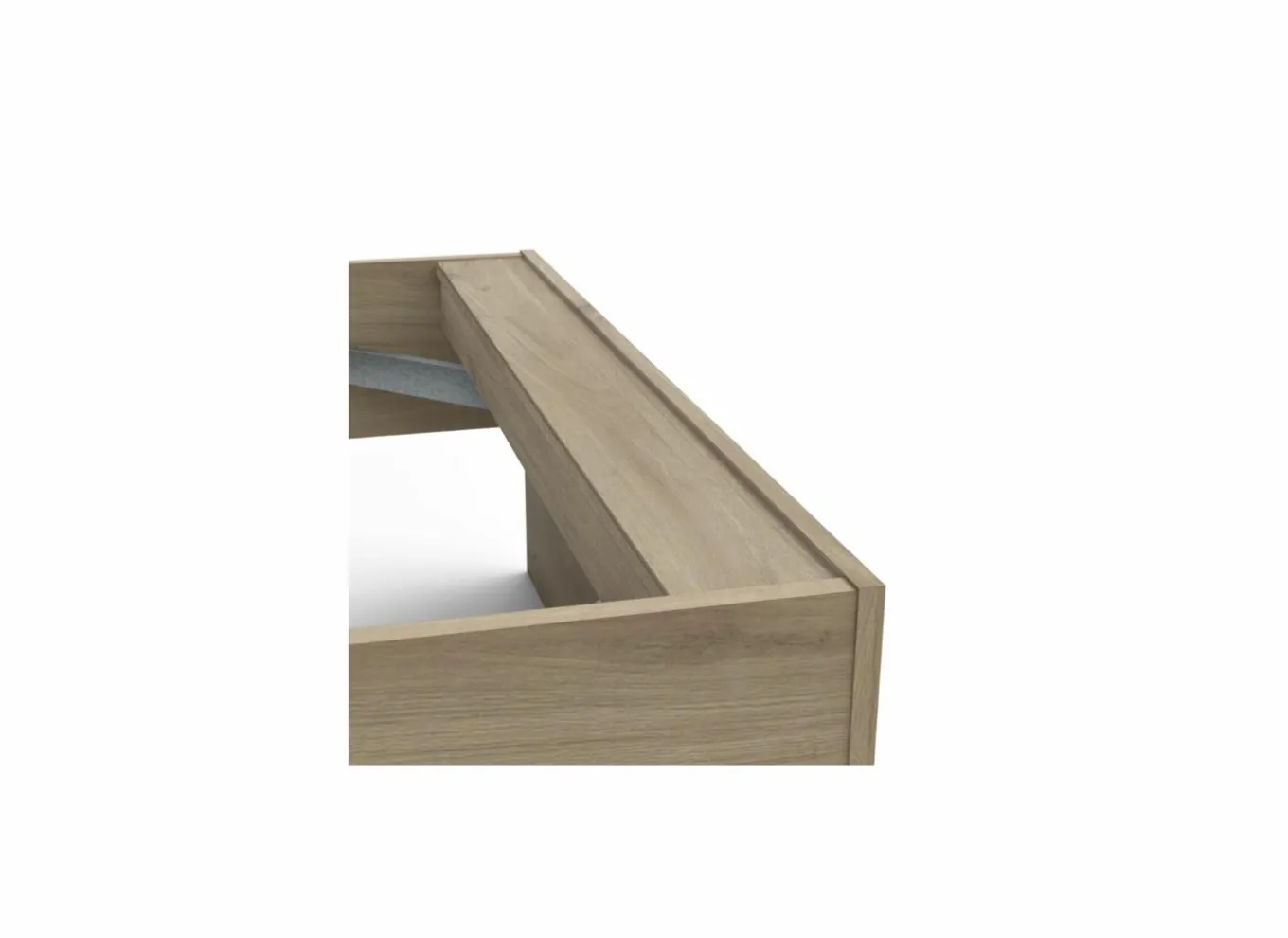 Eenpersoonsbedden|Eenpersoonsbedden|Bed Life 90x190/200cm - decor - kronberg eik & wit met opbergruimte