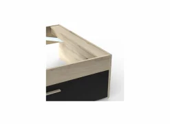 Bed Life 90x190/200cm - decor - kronberg eik & zwart met opbergruimte- Eenpersoonsbedden|Eenpersoonsbedden